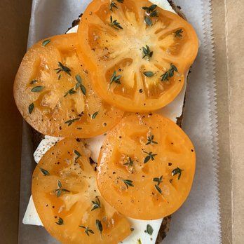 Mighty Bread - Heirloom tomato and feta toast - Bakeries Near Me - Philadelphia, Pennsylvania Mighty Bread - Heirloom tomato and feta toast - Bakeries Near Me - Philadelphia, Pennsylvania