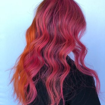 Victory Salon - Pink side of half and half hair. - Hair Salons Near Me - San Antonio, Texas Victory Salon - Pink side of half and half hair. - Hair Salons Near Me - San Antonio, Texas