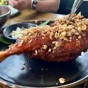 Lineage - Korean Fried Chicken (kochujang glaze with peanuts) - Asian Fusion Near Me - Wailea, Hawaii Lineage - Korean Fried Chicken (kochujang glaze with peanuts) - Asian Fusion Near Me - Wailea, Hawaii