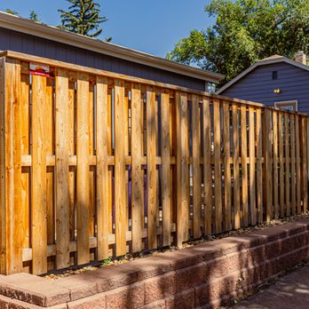Denver Fence Guys - Here is a vertical shadow box fence with a top cap recently built! - Fences & Gates Near Me - Commerce City, Colorado Denver Fence Guys - Here is a vertical shadow box fence with a top cap recently built! - Fences & Gates Near Me - Commerce City, Colorado