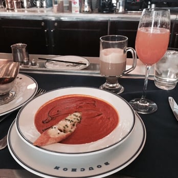 Bouchon - Roasted red pepper and tomato soup - rich in flavor - French Near Me - Las Vegas, Nevada