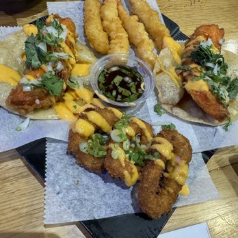 Sushi Damu - Fish tacos (5/5 highly recommend), shrimp tempura, Calamari Rings - Sushi Bars Near Me - Tustin, California Sushi Damu - Fish tacos (5/5 highly recommend), shrimp tempura, Calamari Rings - Sushi Bars Near Me - Tustin, California