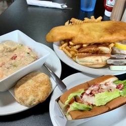 The Frosty Treat Dairy Bar - Seafood chowder, lobster roll, one piece fish and chips