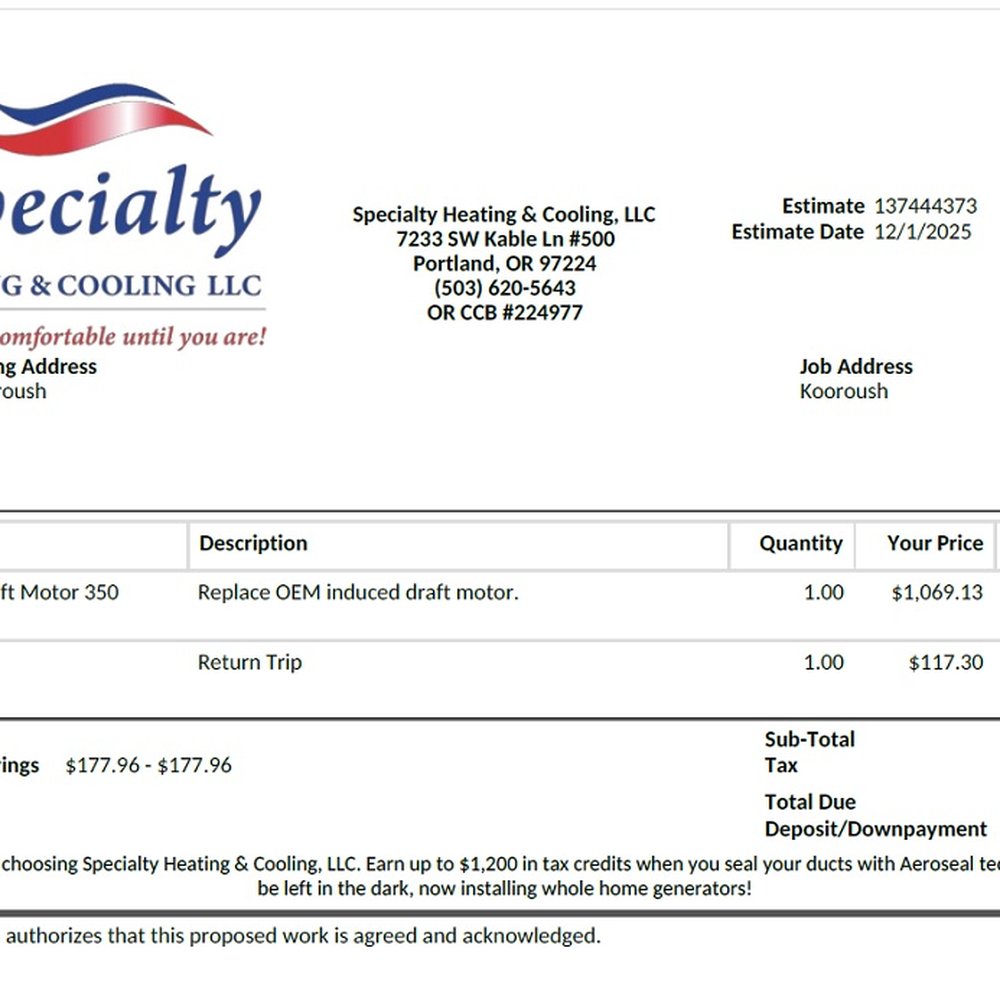 Specialty Heating & Cooling - Heating & Air Conditioning/HVAC Near Me - Portland, Oregon Specialty Heating & Cooling - Heating & Air Conditioning/HVAC Near Me - Portland, Oregon