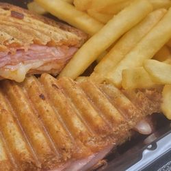 The Boxcar - Grilled ham and cheese with fries