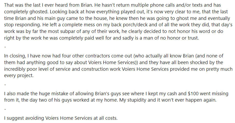 Slide of Voiers Home Services