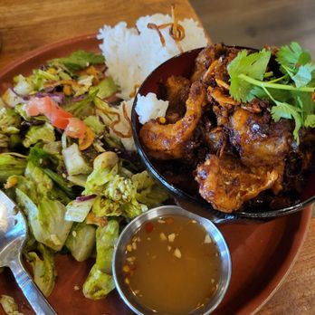 Burma Superstar - This catfish is so yummy, with tea leaf salad and coconut rice - Burmese Near Me - San Francisco, California
