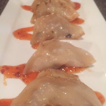 Moe's - Duck Potstickers with Thai Chili Sauce - American Near Me - Mounds View, Minnesota Moe's - Duck Potstickers with Thai Chili Sauce - American Near Me - Mounds View, Minnesota