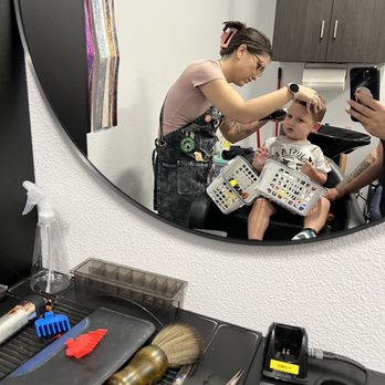 Enchanted Shears - Emily cutting hair - Hair Stylists Near Me - San Dimas, California