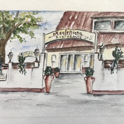 Montelliana - Eine Aquarell-Zeichnung als Geschenk von einem unserer Gäste