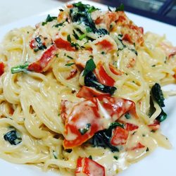 Anna's Italian Restaurant - Pasta with creamy parmesan sauce.