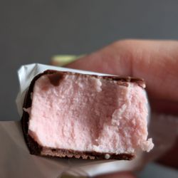 Walmart - Cross-section of my Clio raspberry yogurt bar. Delicious. Sadly, not sugar-free. It's probably why it's yummy... haha