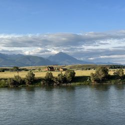 Yellowstone's Edge Rv Park - View from the gravel walkway north of camp