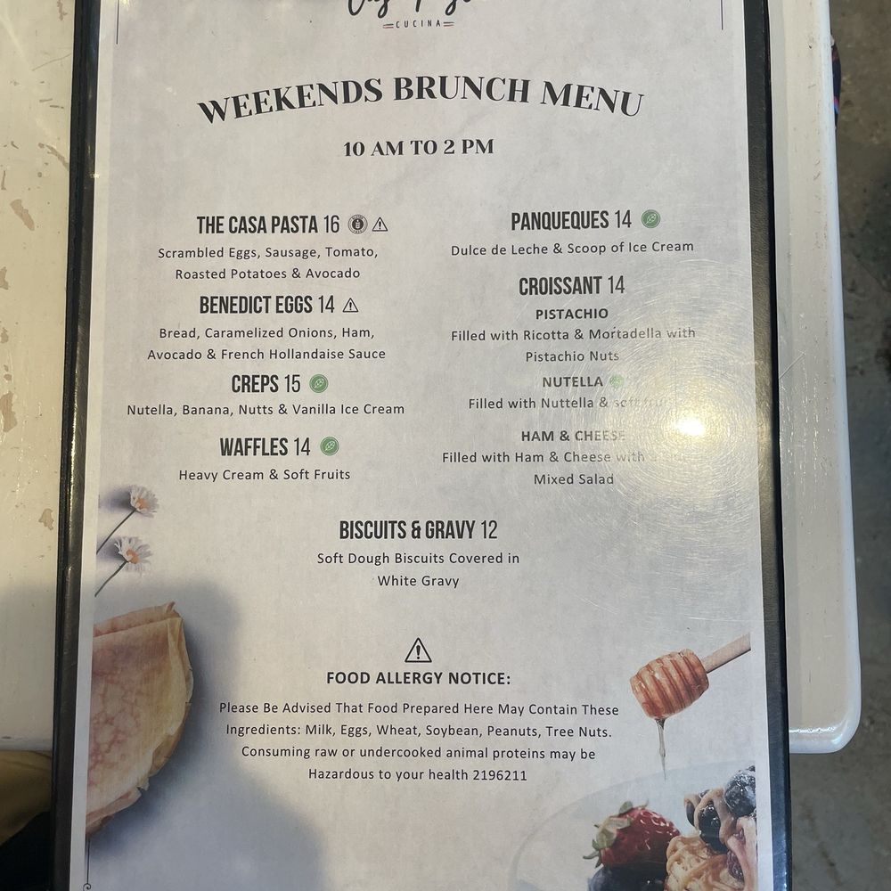 Casa Pasta - Brunch Ala Carte Menu. They also offer a Weekend Brunch Buffet for $18.99 (as of June 01, 2025) and Bottomless Mimosas for $23. - Italian Near Me - Fort Pierce, Florida Casa Pasta - Brunch Ala Carte Menu. They also offer a Weekend Brunch Buffet for $18.99 (as of June 01, 2025) and Bottomless Mimosas for $23. - Italian Near Me - Fort Pierce, Florida