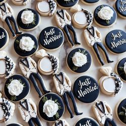 The Cookie Boss - Custom Wedding Cookies - Black & White