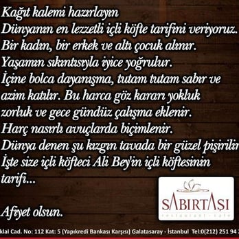 Sabırtaşı Restoran - kısa ve öz Sabırtaşının hikayesi - Turkish Ravioli Near Me - Istanbul, 34 Sabırtaşı Restoran - kısa ve öz Sabırtaşının hikayesi - Turkish Ravioli Near Me - Istanbul, 34