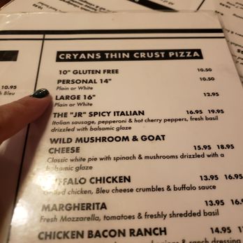 Cryan's Tavern - A 14" Personal? Impressive! That's huge! - Pizza Near Me - Annandale, New Jersey