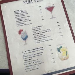 Drink menu