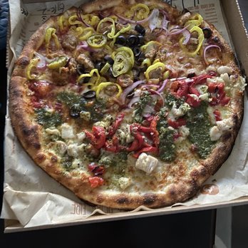 Blaze Pizza - Half hot link half green stripe - Salad Near Me - Roseville, California