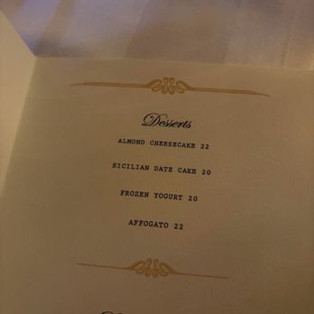 Torrisi - Dessert menu (8/22/2026) - Italian Near Me - New York, New York