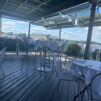 Bistro Le Relais - Outdoor covered patio area adjacent to Bowman Field.  Great view of planes and helicopters. - French Near Me - Louisville, Kentucky
