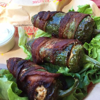 Wraptitude Gourmet Wraps, Burgers & Beers - Stuffed jalapeños wrapped in bacon. Chipotle cream cheese inside tasty! - Burgers Near Me - Welches, Oregon Wraptitude Gourmet Wraps, Burgers & Beers - Stuffed jalapeños wrapped in bacon. Chipotle cream cheese inside tasty! - Burgers Near Me - Welches, Oregon