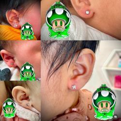 Baby earlobe piercings on babies