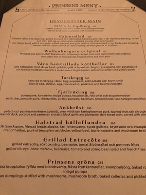 Menu photo 5 Prinsen Stockholm, AB