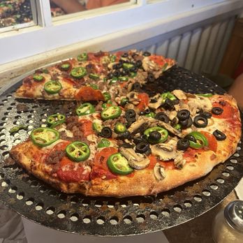 Pizza Barn - 1/2 Supreme, 1/2 Meat - Pizza Near Me - Edgewood, New Mexico