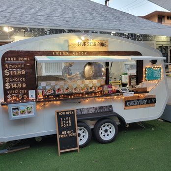 Five Star Poke - a food truck with lights on it - Poke Near Me - Honolulu, Hawaii