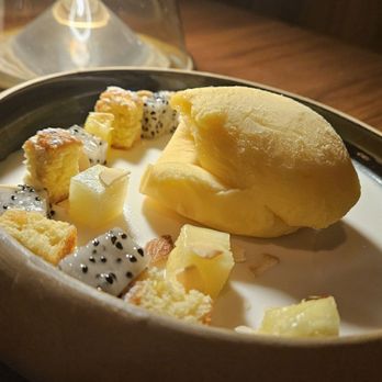 Saint & Second - Coconut pannacotta with pineapple sherbet and mixed fruit - Breakfast & Brunch Near Me - Woodland Hills, California Saint & Second - Coconut pannacotta with pineapple sherbet and mixed fruit - Breakfast & Brunch Near Me - Woodland Hills, California