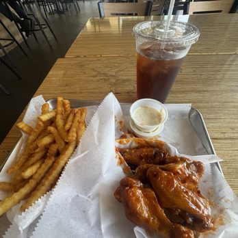 Fire Wings - Downey - 6 WING COMBO* Mango Habanero With Seasoned Fries and Raspberry Iced Tea - Chicken Wings Near Me - Downey, California Fire Wings - Downey - 6 WING COMBO* Mango Habanero With Seasoned Fries and Raspberry Iced Tea - Chicken Wings Near Me - Downey, California