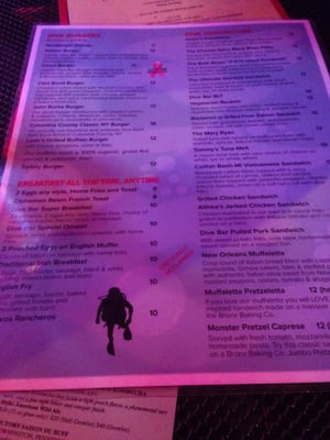 Menu photo 6 Dive Bar New York, NY Menu photo 6 Dive Bar New York, NY