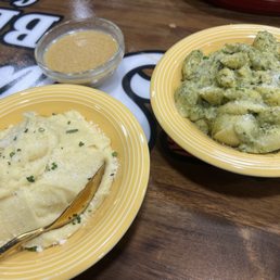 Roasted Garlic mash potato and pesto Mac Roasted Garlic mash potato and pesto Mac
