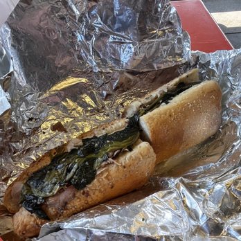 John's Roast Pork - Large roast pork with spinach and sharp provolone on a seeded bun. - Sandwiches Near Me - Philadelphia, Pennsylvania John's Roast Pork - Large roast pork with spinach and sharp provolone on a seeded bun. - Sandwiches Near Me - Philadelphia, Pennsylvania