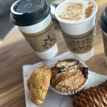 Caffé Capriccio - Apple crumb muffin, pumpkin cream cheese cookie and pain au chocolat - Cafes Near Me - Granger, Indiana