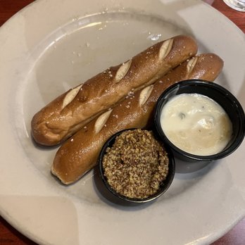 Dam Bar & Grille - Pretzel sticks appetizer (comes with 4, we ate 2 before the picture was taken) - Salad Near Me - Page, Arizona Dam Bar & Grille - Pretzel sticks appetizer (comes with 4, we ate 2 before the picture was taken) - Salad Near Me - Page, Arizona