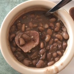 Hindsville Cafe - The sides change daily and our waitress rattled them off without missing a beat... brown beans!