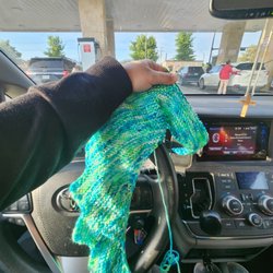 Costco Gas Station - Knitting while I wait
