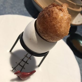 Disfrutar - Fried egg yolk; mushrooms in bottom of shell - Modern European Near Me - Barcelona, B