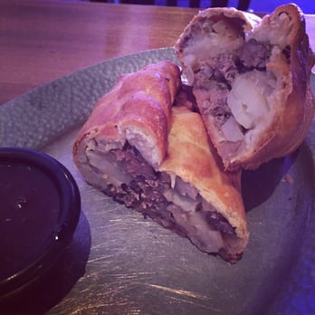 Cornish Pasty - Lamb and Mint Pasty with red wine sauce- in it is lamb, mint, potatoes, rutabaga, and onion. - British Near Me - Las Vegas, Nevada Cornish Pasty - Lamb and Mint Pasty with red wine sauce- in it is lamb, mint, potatoes, rutabaga, and onion. - British Near Me - Las Vegas, Nevada