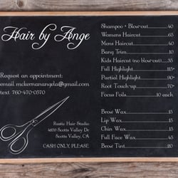 Hair by Ange - Here is my starting price list!  Please feel free to call for a consultation or quote.