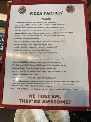 Menu photo 2 Pizza Factory Sparks, NV Menu photo 2 Pizza Factory Sparks, NV