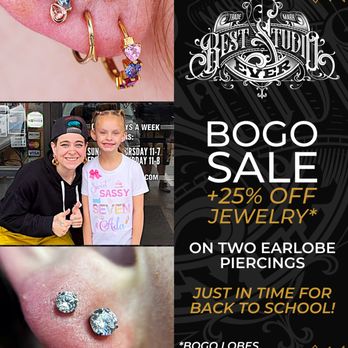 High Priestess Piercing & Tattoo - Back to School earlobe piercings! Now through 8/27 get buy one get one free earlobe piercings, plus 25% off the jewelry for those - Tattoo Near Me - Eugene, Oregon High Priestess Piercing & Tattoo - Back to School earlobe piercings! Now through 8/27 get buy one get one free earlobe piercings, plus 25% off the jewelry for those - Tattoo Near Me - Eugene, Oregon