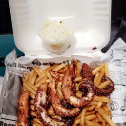 Grilled octopus and fries Grilled octopus and fries