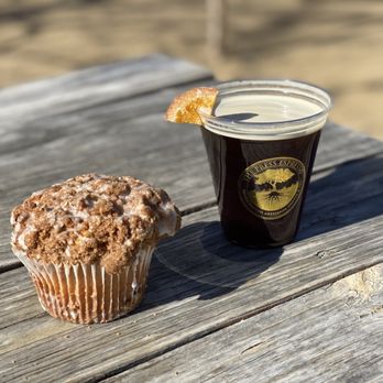 The Press Espresso - Nitro Old Fashioned cold brew with a coffee cake - Coffee & Tea Near Me - Temecula, California The Press Espresso - Nitro Old Fashioned cold brew with a coffee cake - Coffee & Tea Near Me - Temecula, California