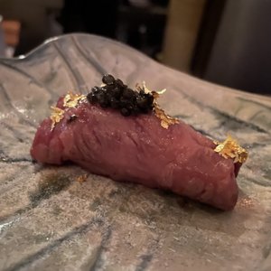 Photo of Doma - San Francisco, CA, United States. Wagyu with caviar and gold flakes