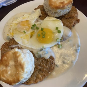 Let’s Yolk About It - Country fried stack. Big enough for two people! - Breakfast & Brunch Near Me - Long Beach, California Let’s Yolk About It - Country fried stack. Big enough for two people! - Breakfast & Brunch Near Me - Long Beach, California