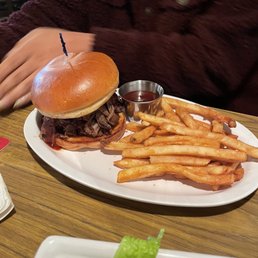Sliced BBQ Brisket Sandwich
