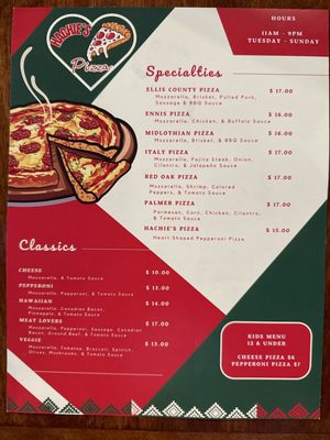 Menu photo 1 Hachie's Pizza Waxahachie, TX Menu photo 1 Hachie's Pizza Waxahachie, TX
